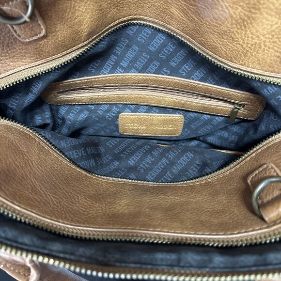 STEVE MADDEN Brown Vegan Satchel Bag - Picture 11 of 13